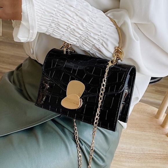 SHEIN Handbags - Croc Embossed Satchel Bag
